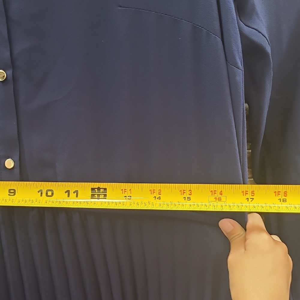 Chic Long Sleeve Navy Dress - Picture 10 of 12